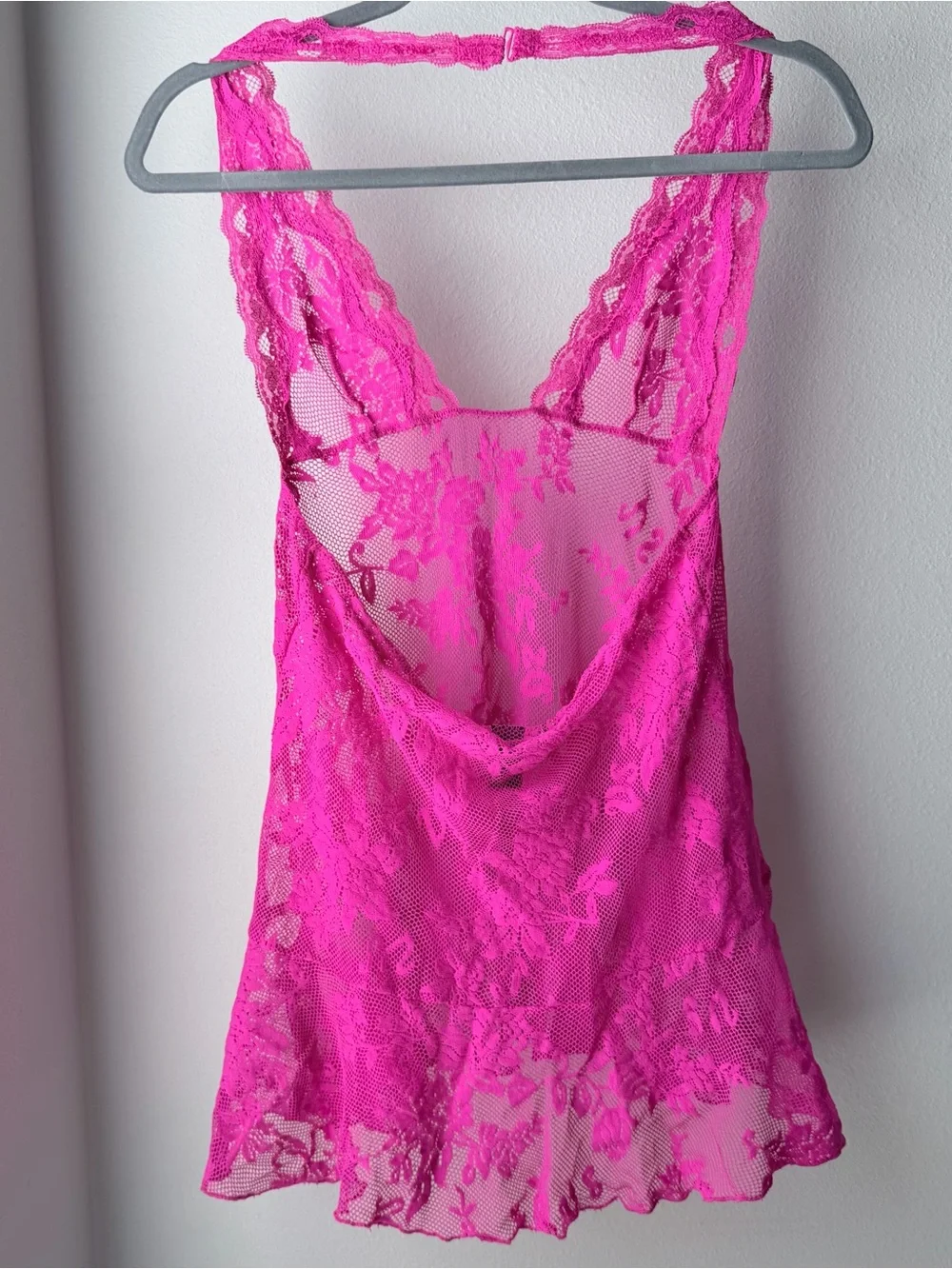Victoria's Secret Bright Pink Lace Lingerie Top